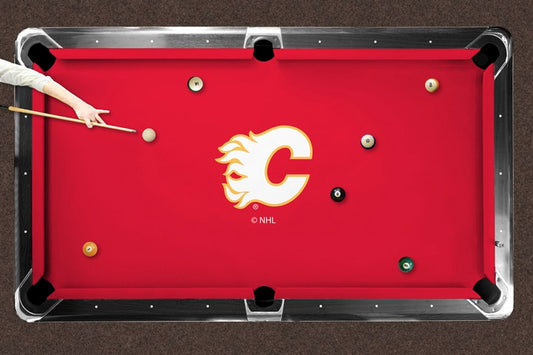 Calgary Flames Custom Pool Table Replacement Felt Lifestyle