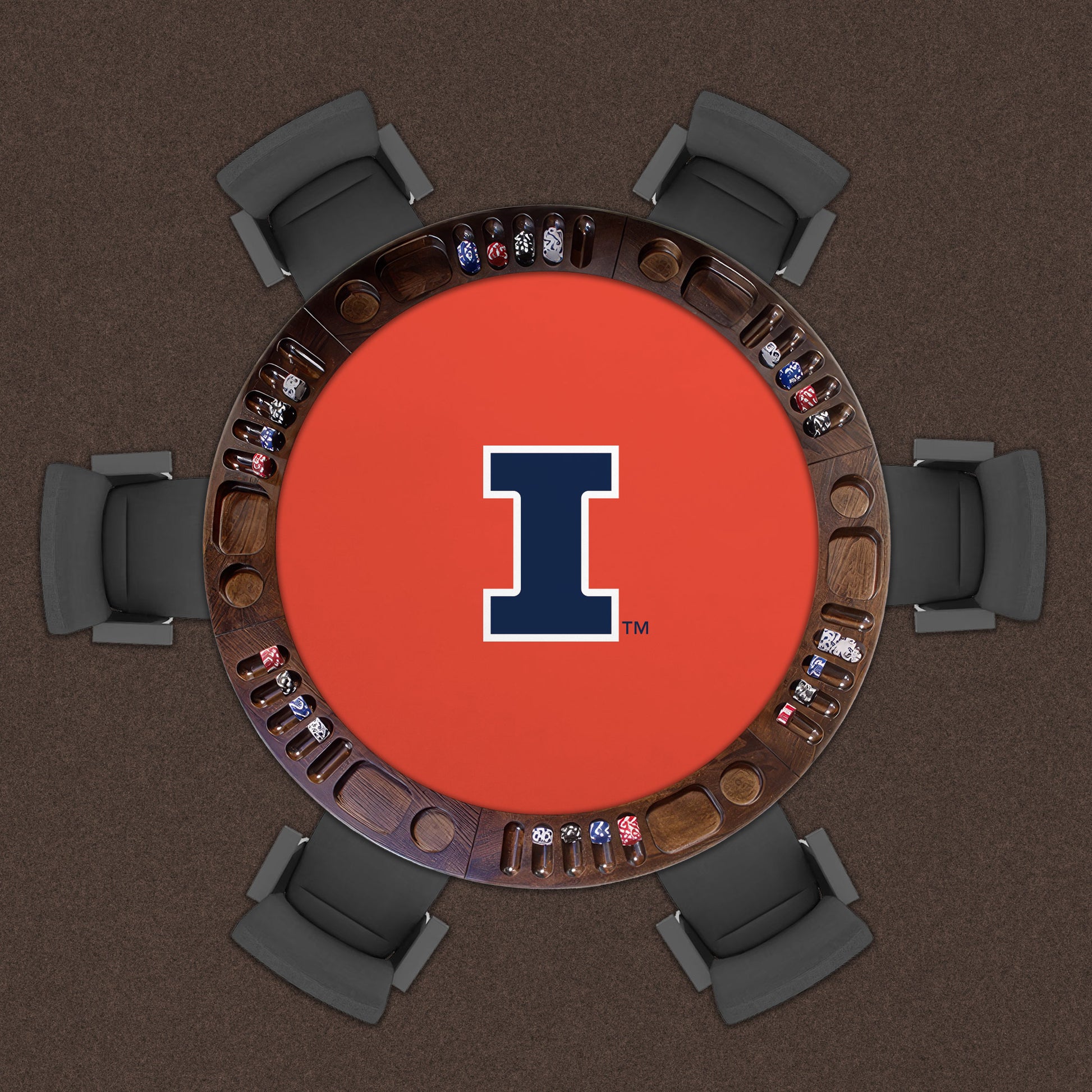 Illinois Fighting Illini Custom Game Table Replacement Felt Lifestyle