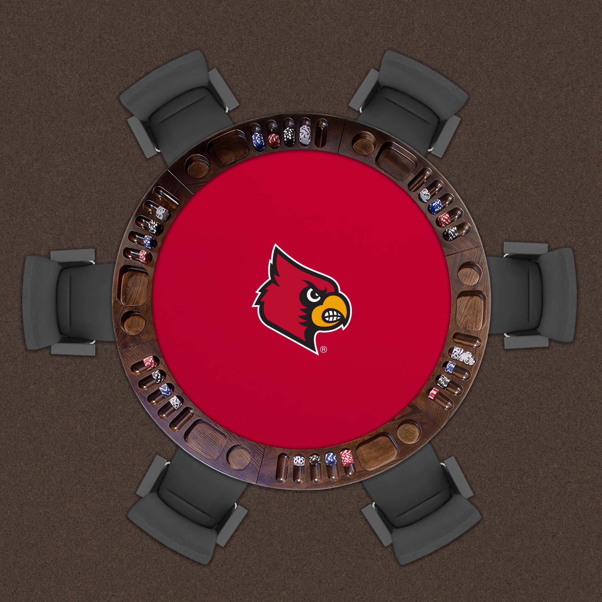 Louisville Cardinals Custom Game Table Replacement Felt Lifestyle