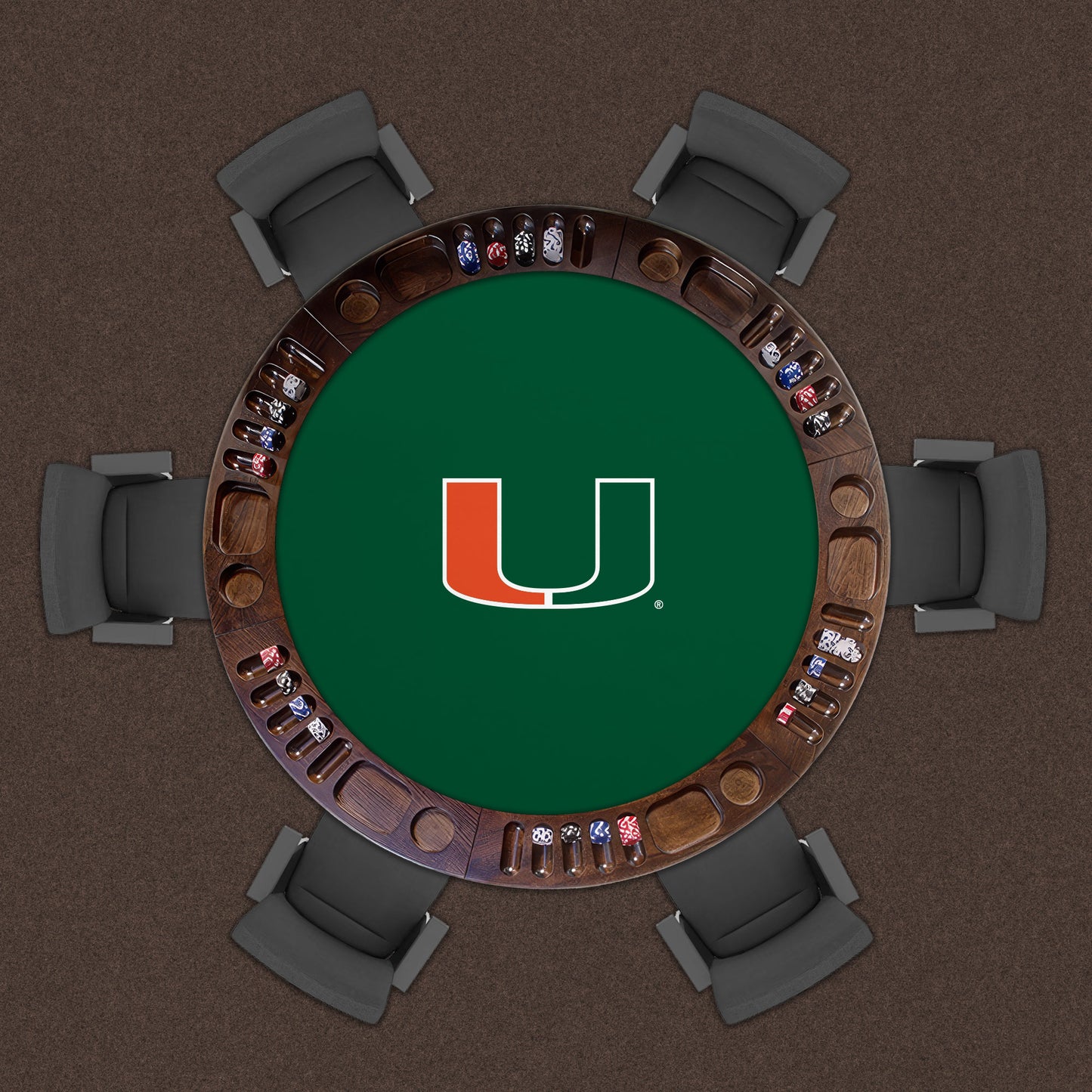 Miami Hurricanes Custom Game Table Replacement Felt Lifestyle