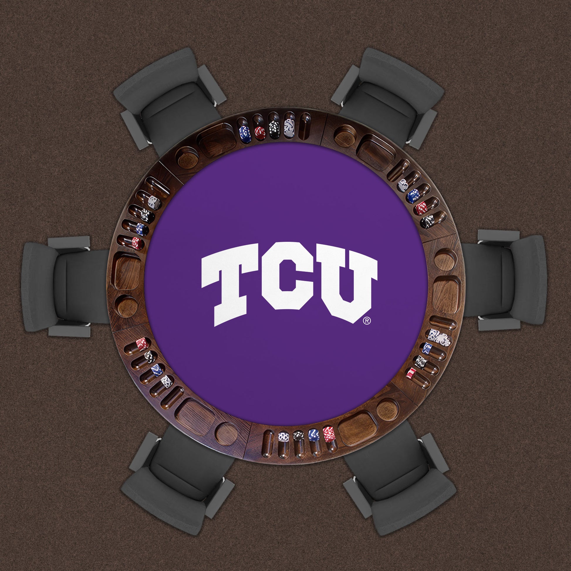 TCU Horned Frogs Custom Game Table Replacement Felt Lifestyle