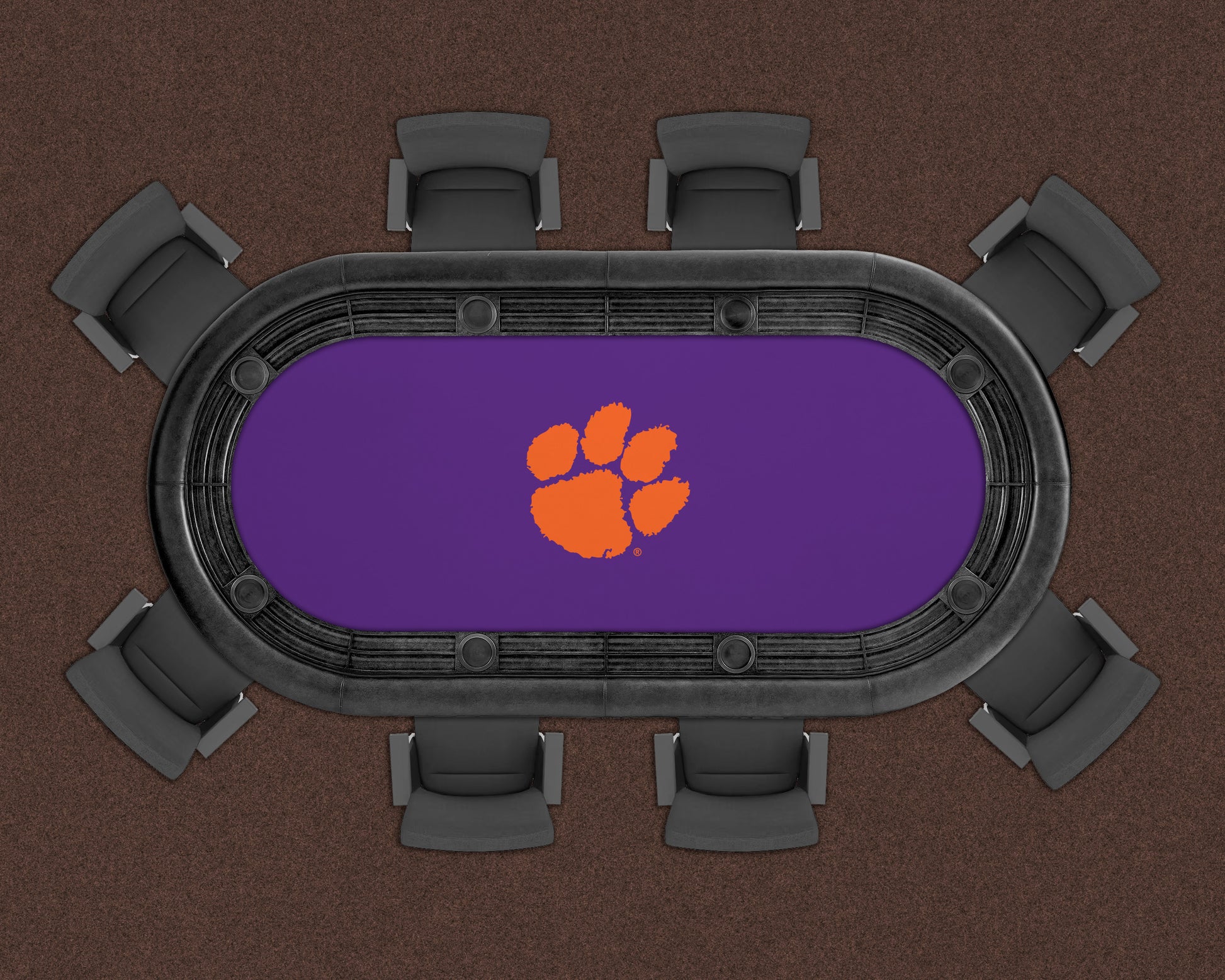 Clemson Tigers Custom Poker Table Replacement Felt LIFESTYLE