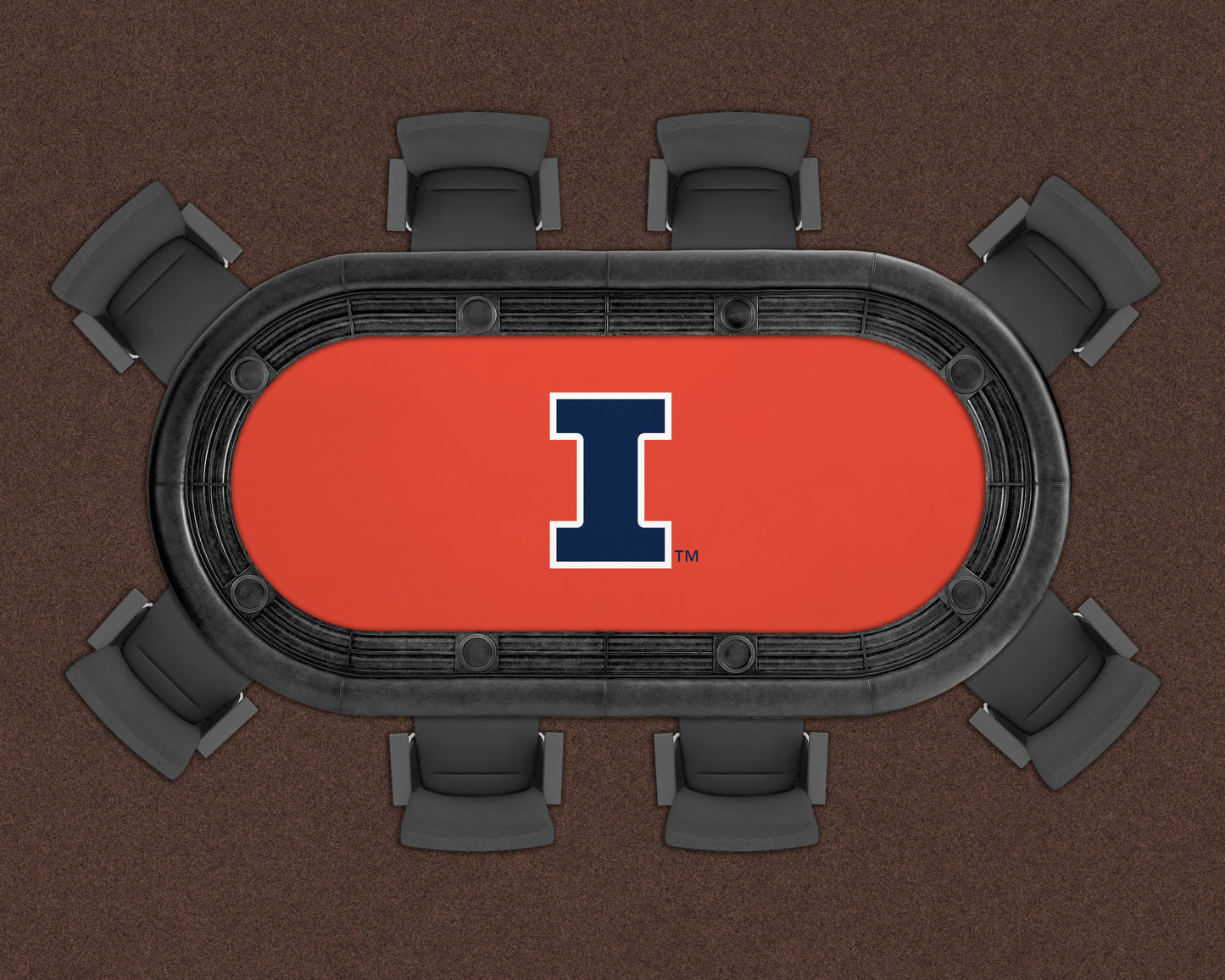Illinois Fighting Illini Custom Poker Table Replacement Felt LIFESTYLE