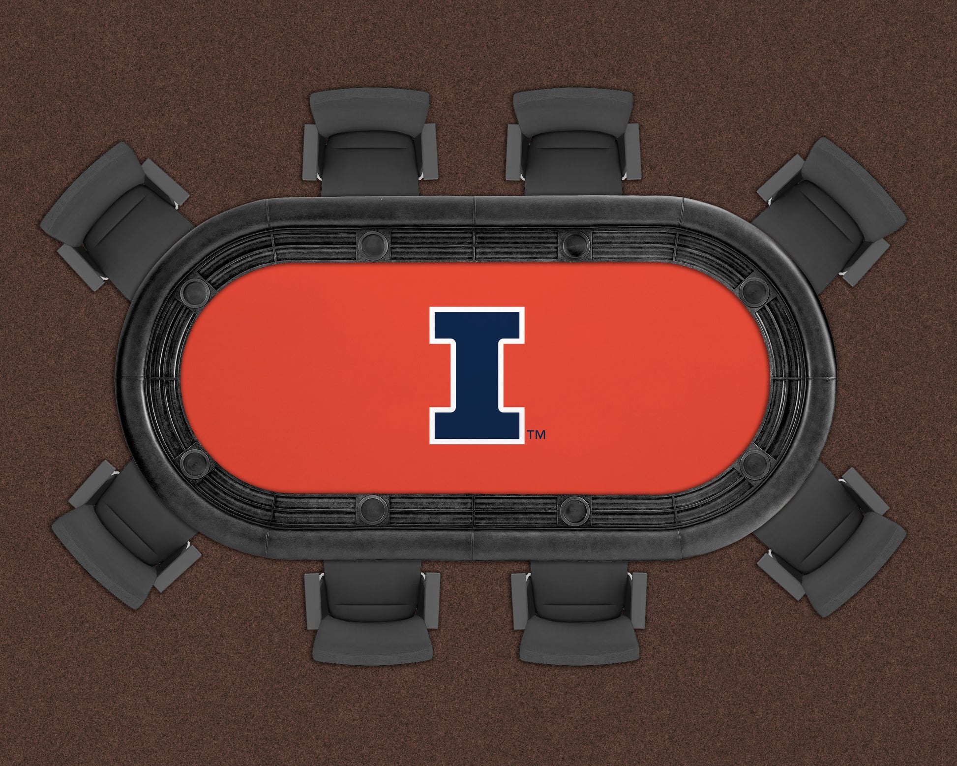 Illinois Fighting Illini Custom Poker Table Replacement Felt LIFESTYLE