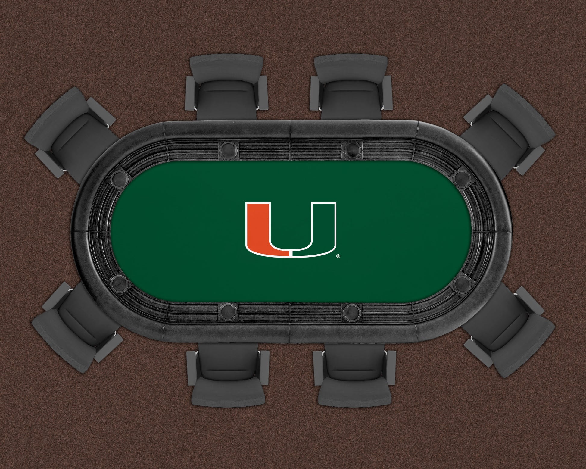 Miami Hurricanes Custom Poker Table Replacement Felt LIFESTYLE