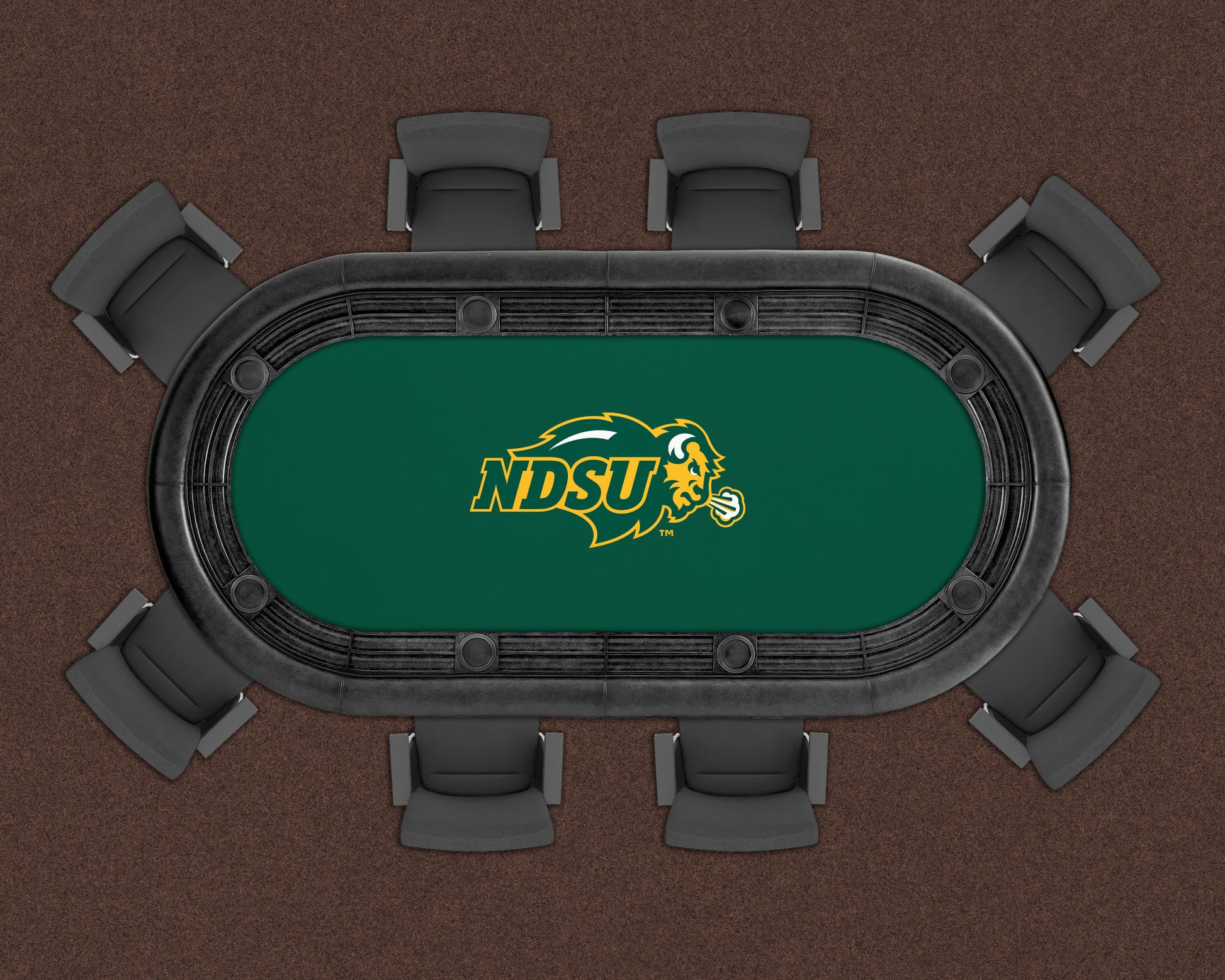 North Dakota State Bison Custom Poker Table Replacement Felt LIFESTYLE