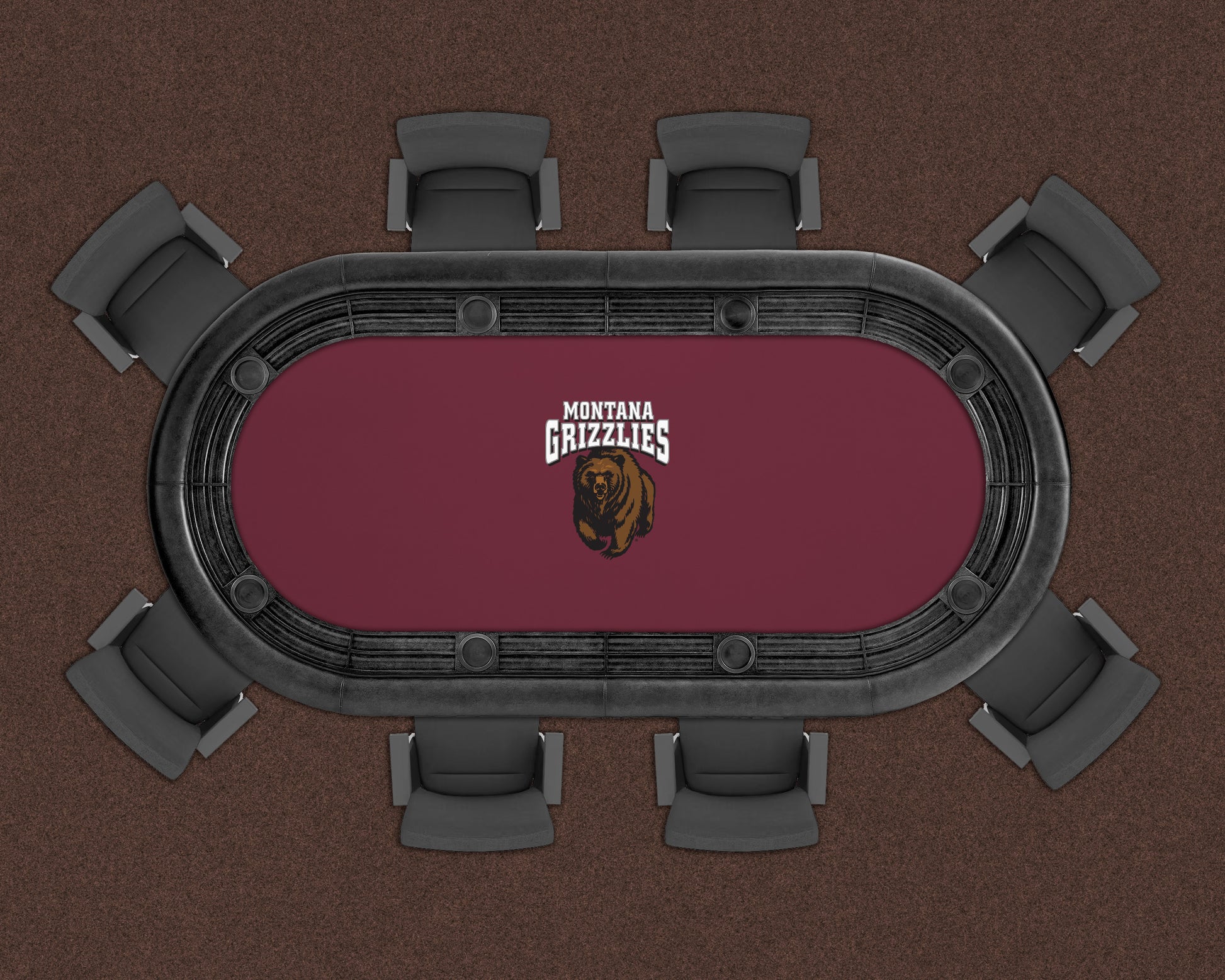 Montana Grizzlies Custom Poker Table Replacement Felt LIFESTYLE