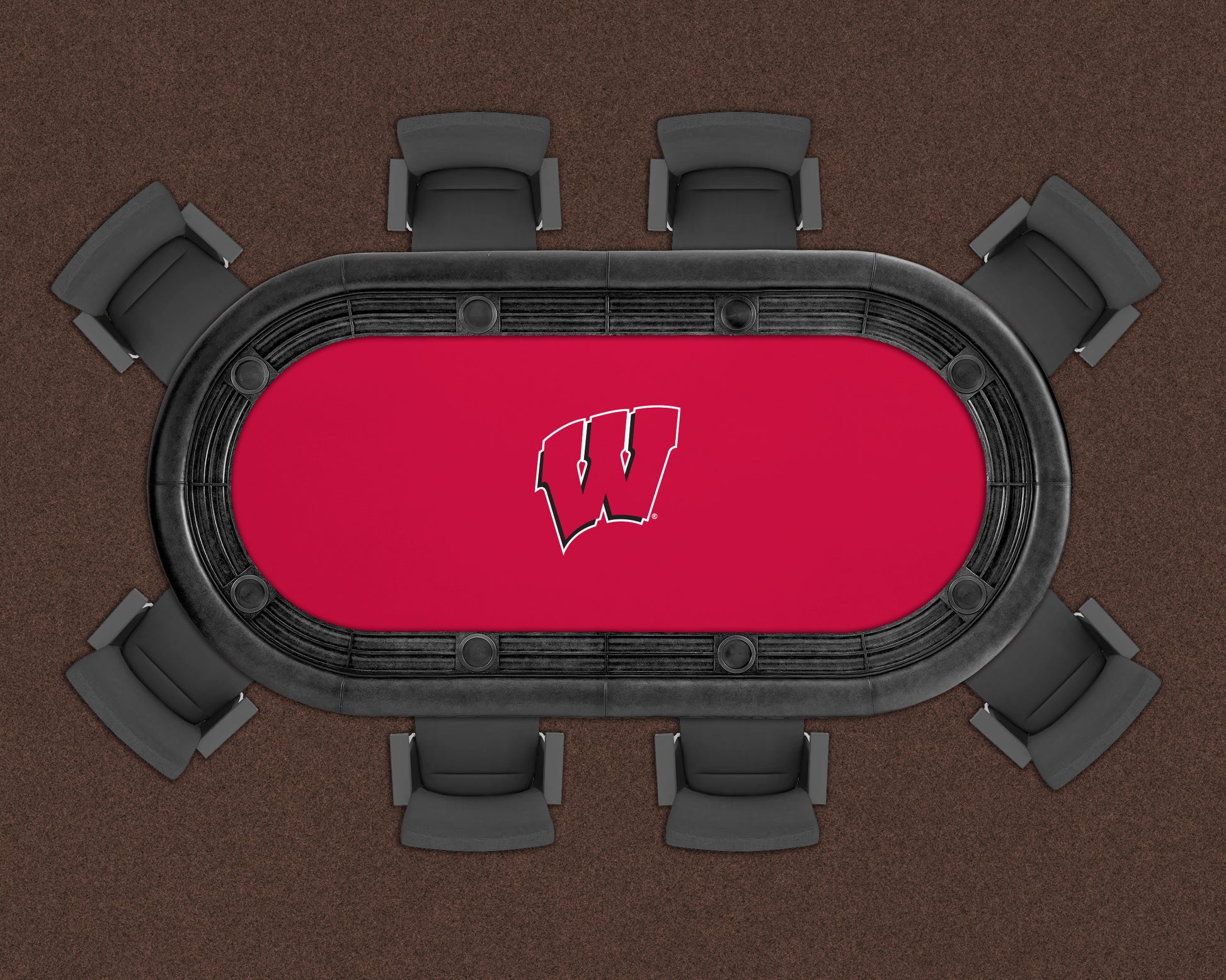 Wisconsin Badgers Custom Poker Table Replacement Felt LIFESTYLE