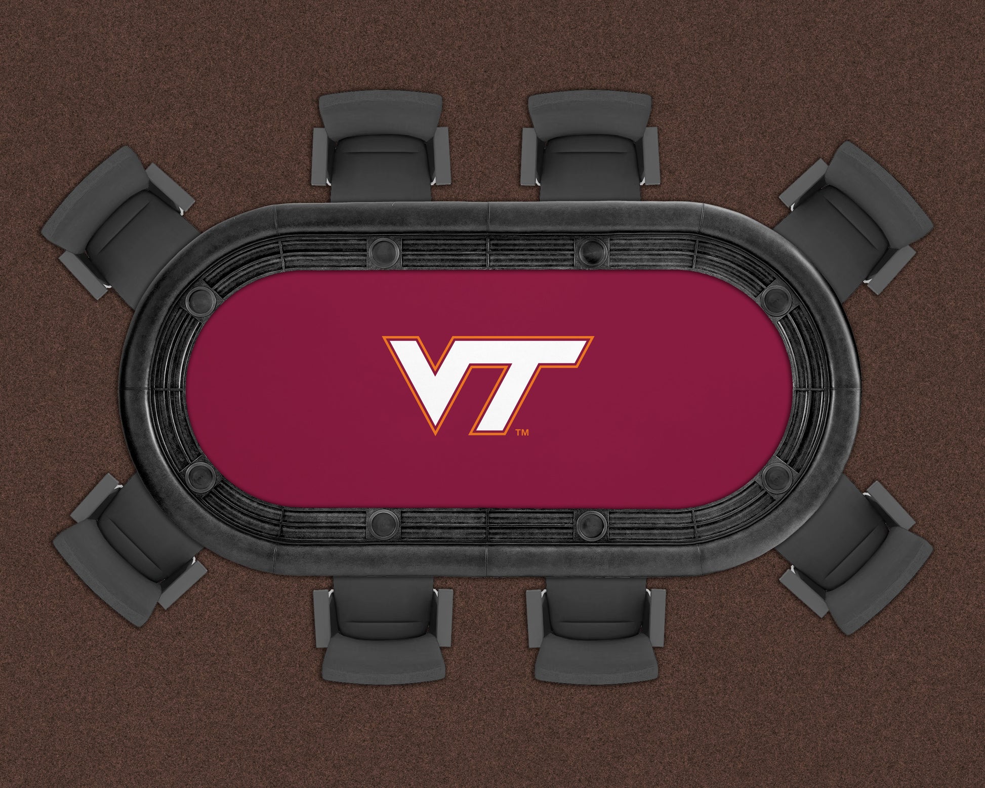 Virginia Tech Hokies Custom Poker Table Replacement Felt LIFESTYLE