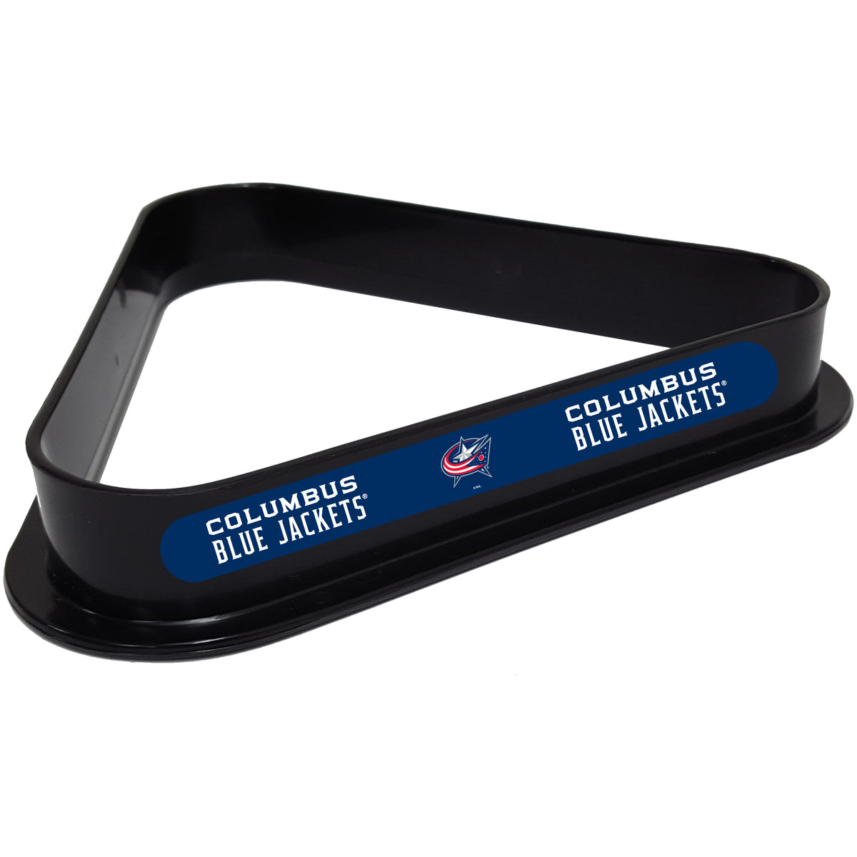 Columbus Blue Jackets NHL plastic pool table 8-ball triangle rack with team logos
