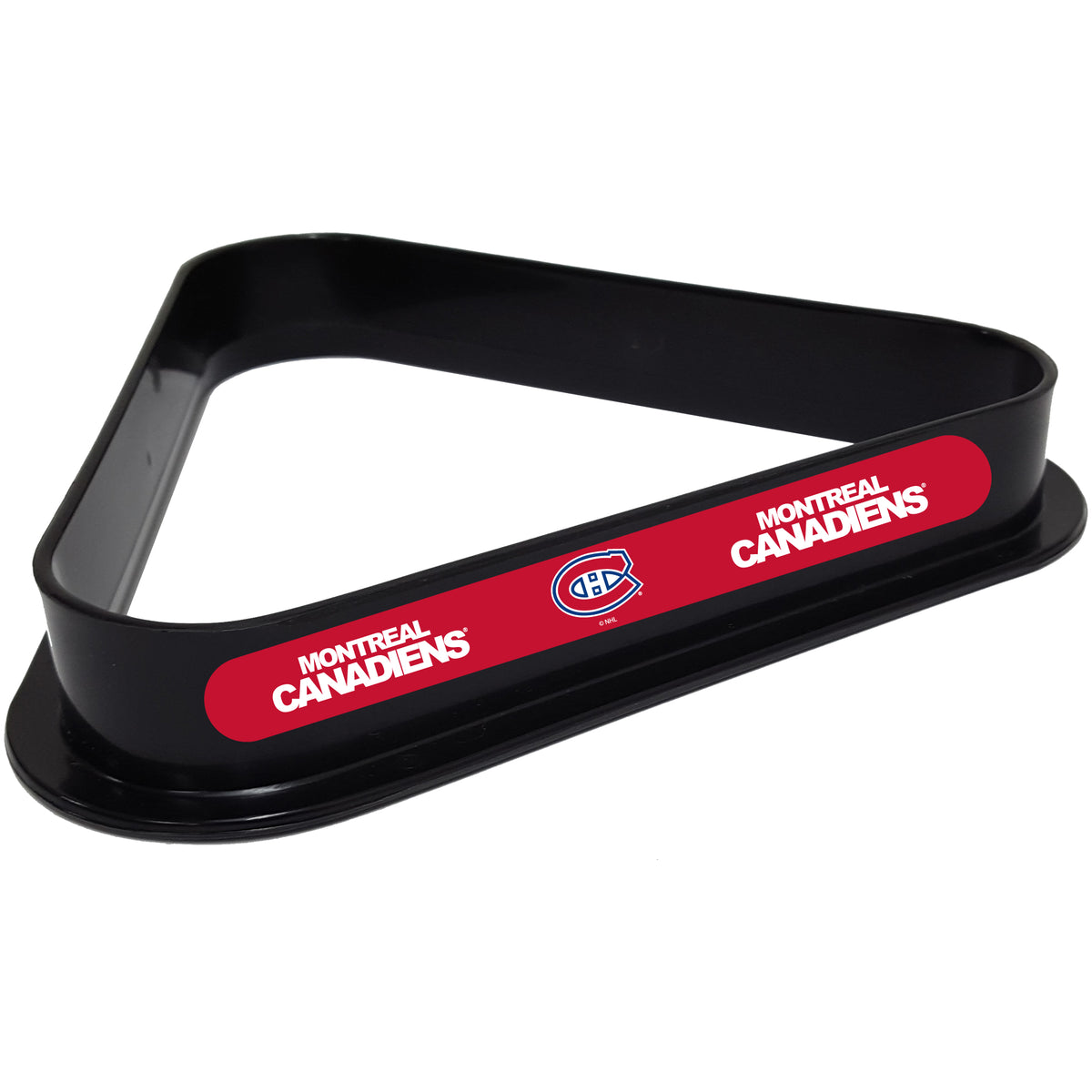 Montreal Canadiens NHL plastic pool table 8-ball triangle rack with team logos