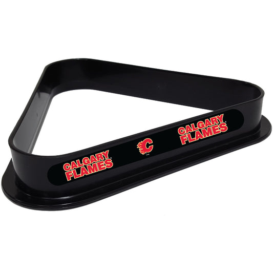 Calgary Flames NHL plastic pool table 8-ball triangle rack with team logos