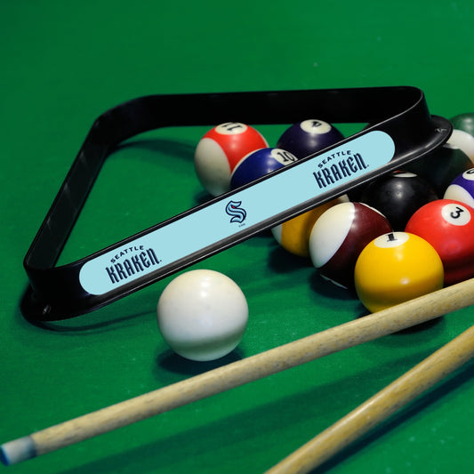 Seattle Kraken NHL 8-ball triangle rack - lifestyle photo