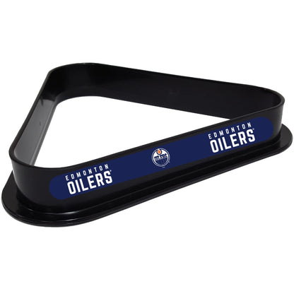 Edmonton Oilers NHL plastic pool table 8-ball triangle rack with team logos