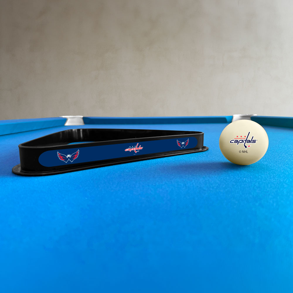 Washington Capitals NHL cue ball and triangle rack set - lifestyle photo