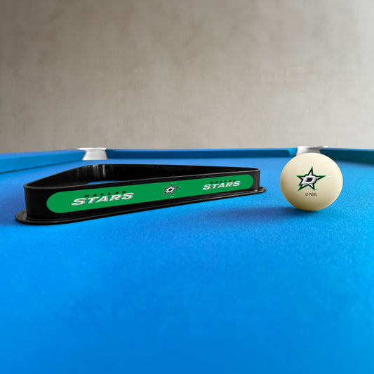Dallas Stars NHL cue ball and triangle rack set - lifestyle photo