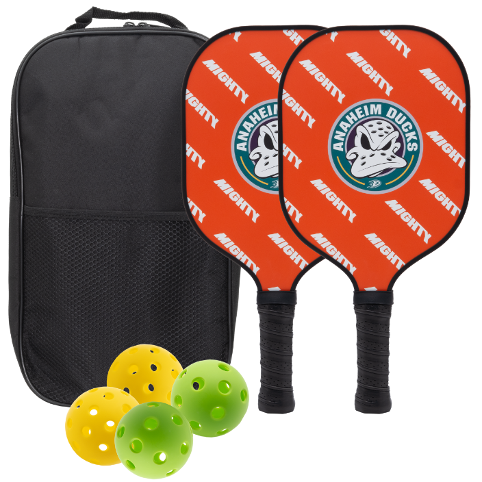 Anaheim Ducks pickleball paddle set with balls and carry case
