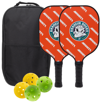 Anaheim Ducks pickleball paddle set with balls and carry case