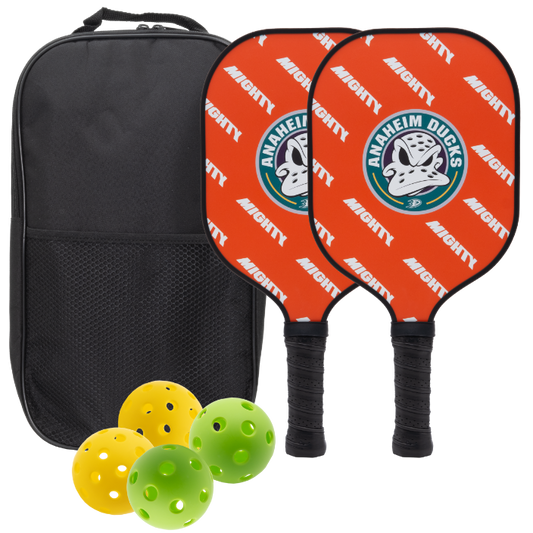 Anaheim Ducks pickleball paddle set with balls and carry case