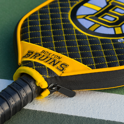 Boston Bruins quilted pickleball paddle cover team name