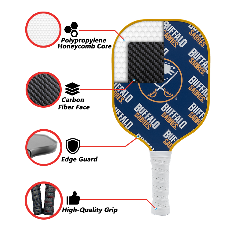 Buffalo Sabres standard pickleball paddle additional view