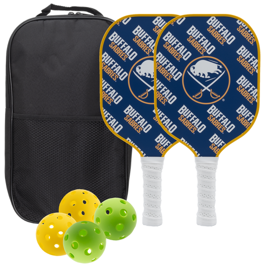 Buffalo Sabres pickleball paddle set with balls and carry case