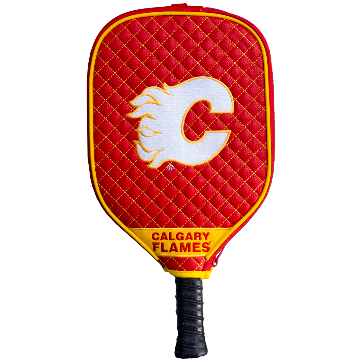 Calgary Flames quilted pickleball paddle cover