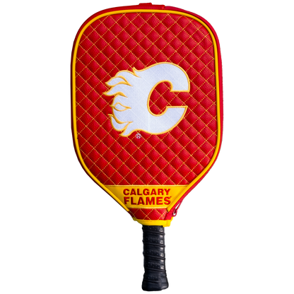 Calgary Flames quilted pickleball paddle cover