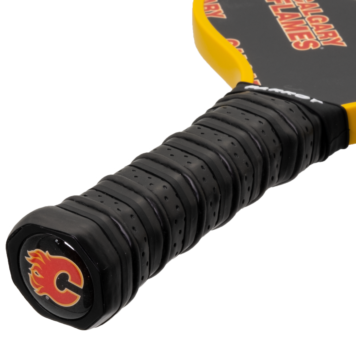 Calgary Flames pickleball paddle handle logo