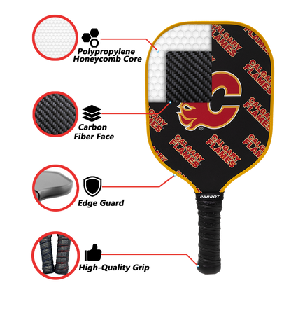 Calgary Flames standard pickleball paddle additional view