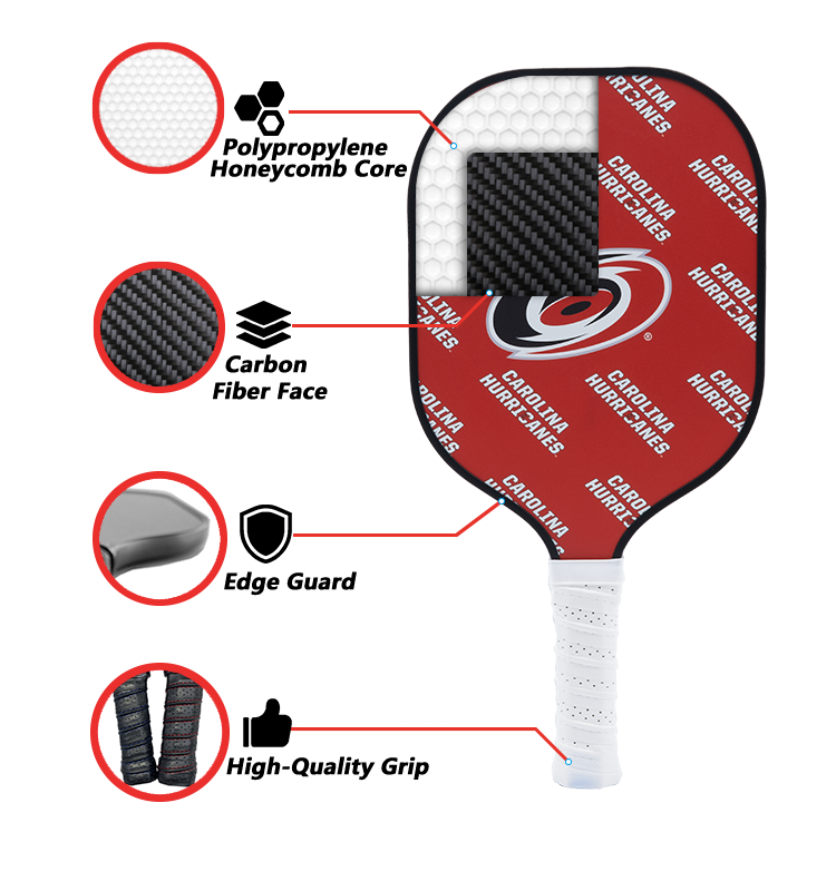 Carolina Hurricanes standard pickleball paddle additional view
