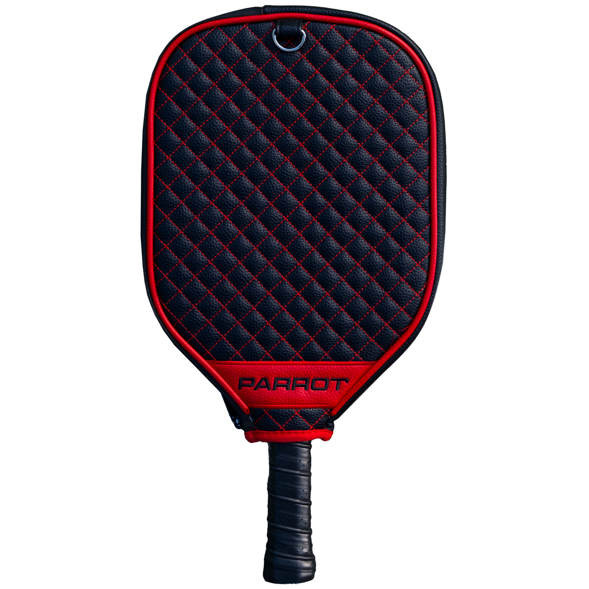 Chicago Blackhawks Black quilted pickleball paddle cover back view