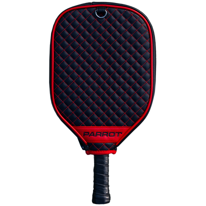 Chicago Blackhawks Black quilted pickleball paddle cover back view