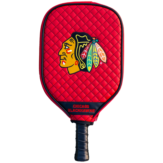 Chicago Blackhawks Red quilted pickleball paddle cover
