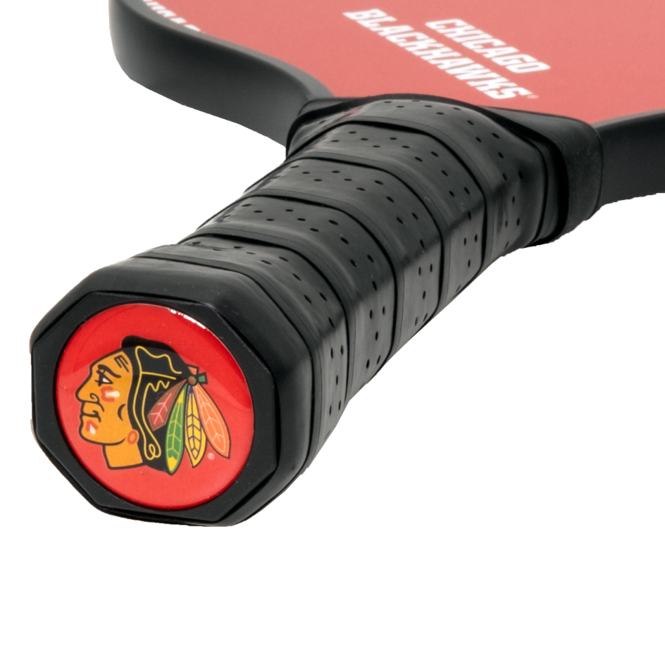 Chicago Blackhawks pickleball paddle handle logo