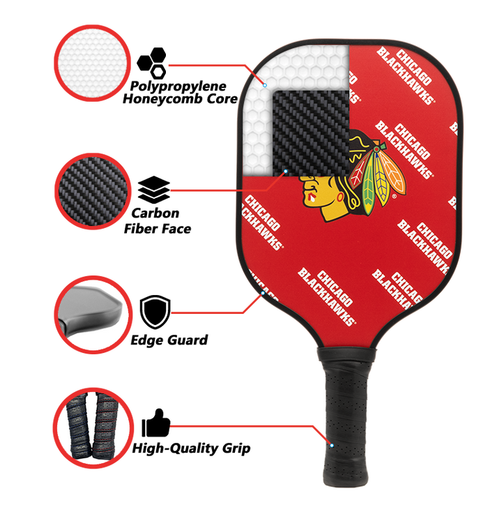 Chicago Blackhawks pickleball paddle additional view