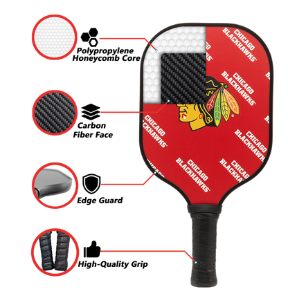 Chicago Blackhawks pickleball paddle additional view