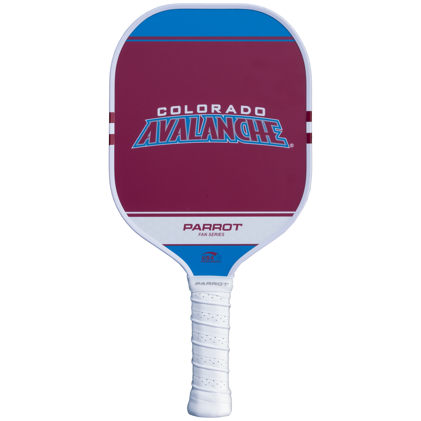 Colorado Avalanche Sport Plus pickleball paddle back view