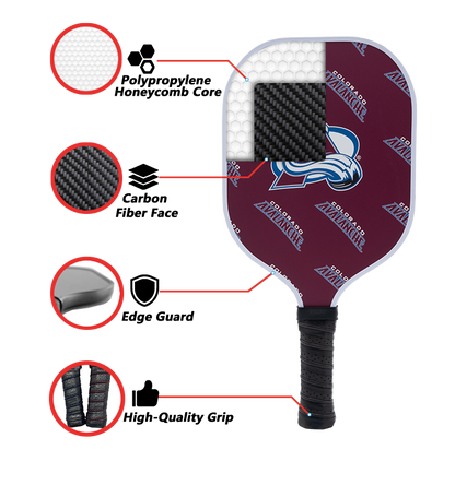 Colorado Avalanche standard pickleball paddle additional view