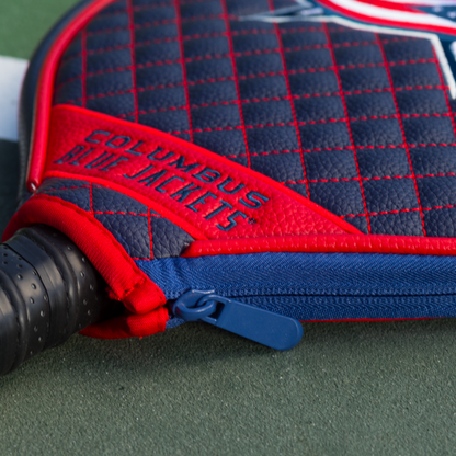 Columbus Blue Jackets quilted pickleball paddle cover team name