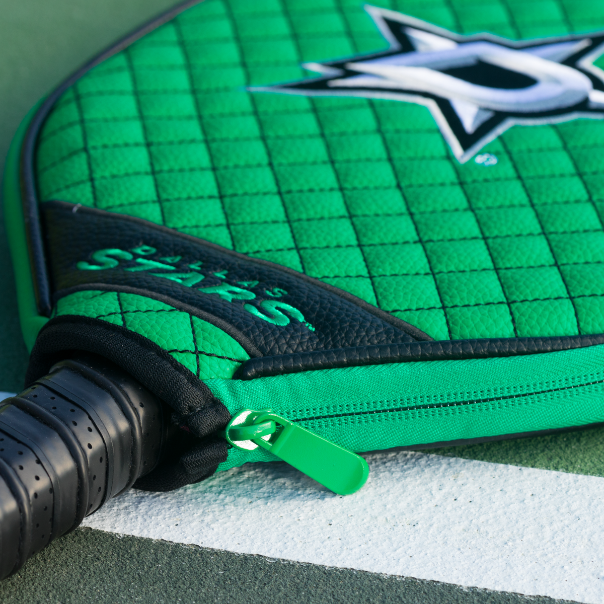 Dallas Stars quilted pickleball paddle cover team name