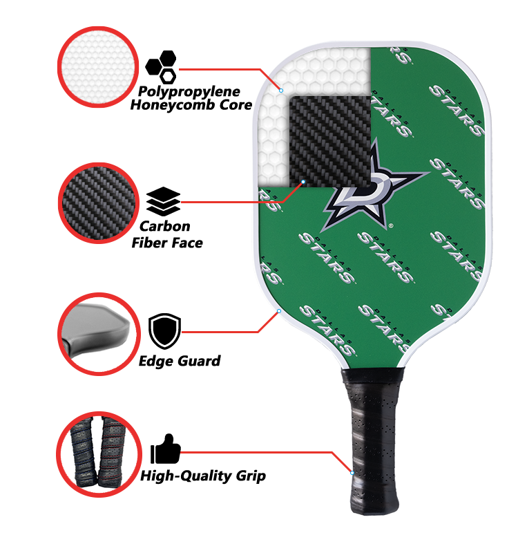 Dallas Stars standard pickleball paddle additional view