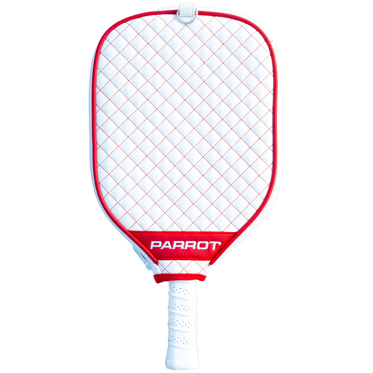 Detroit Red Wings White quilted pickleball paddle cover back view