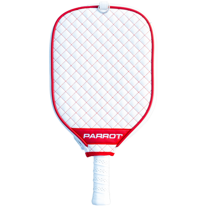 Detroit Red Wings White quilted pickleball paddle cover back view