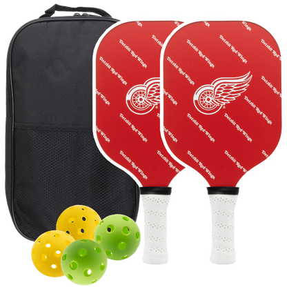 Detroit Red Wings pickleball paddle set with balls and carry case
