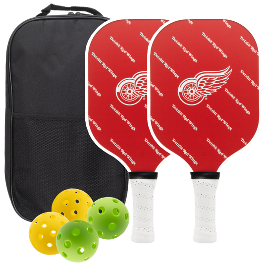 Detroit Red Wings pickleball paddle set with balls and carry case