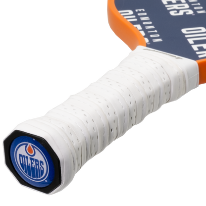 Edmonton Oilers pickleball paddle handle logo