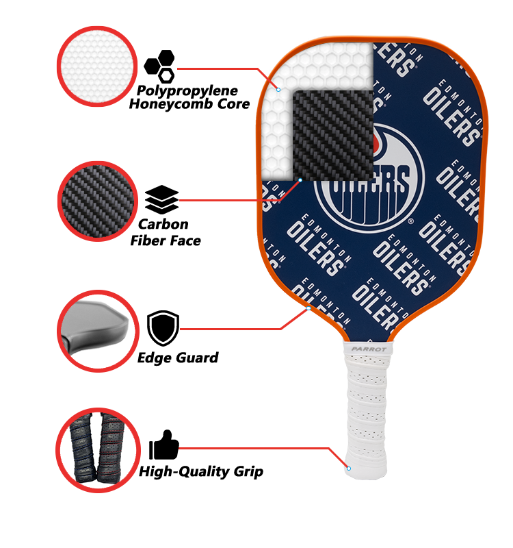 Edmonton Oilers standard pickleball paddle additional view