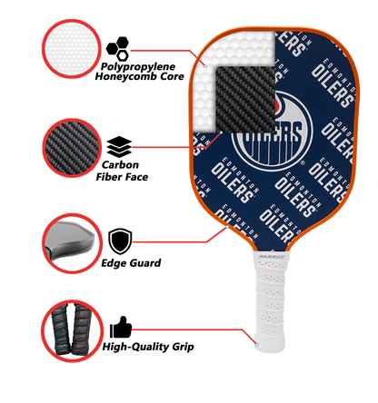 Edmonton Oilers standard pickleball paddle additional view