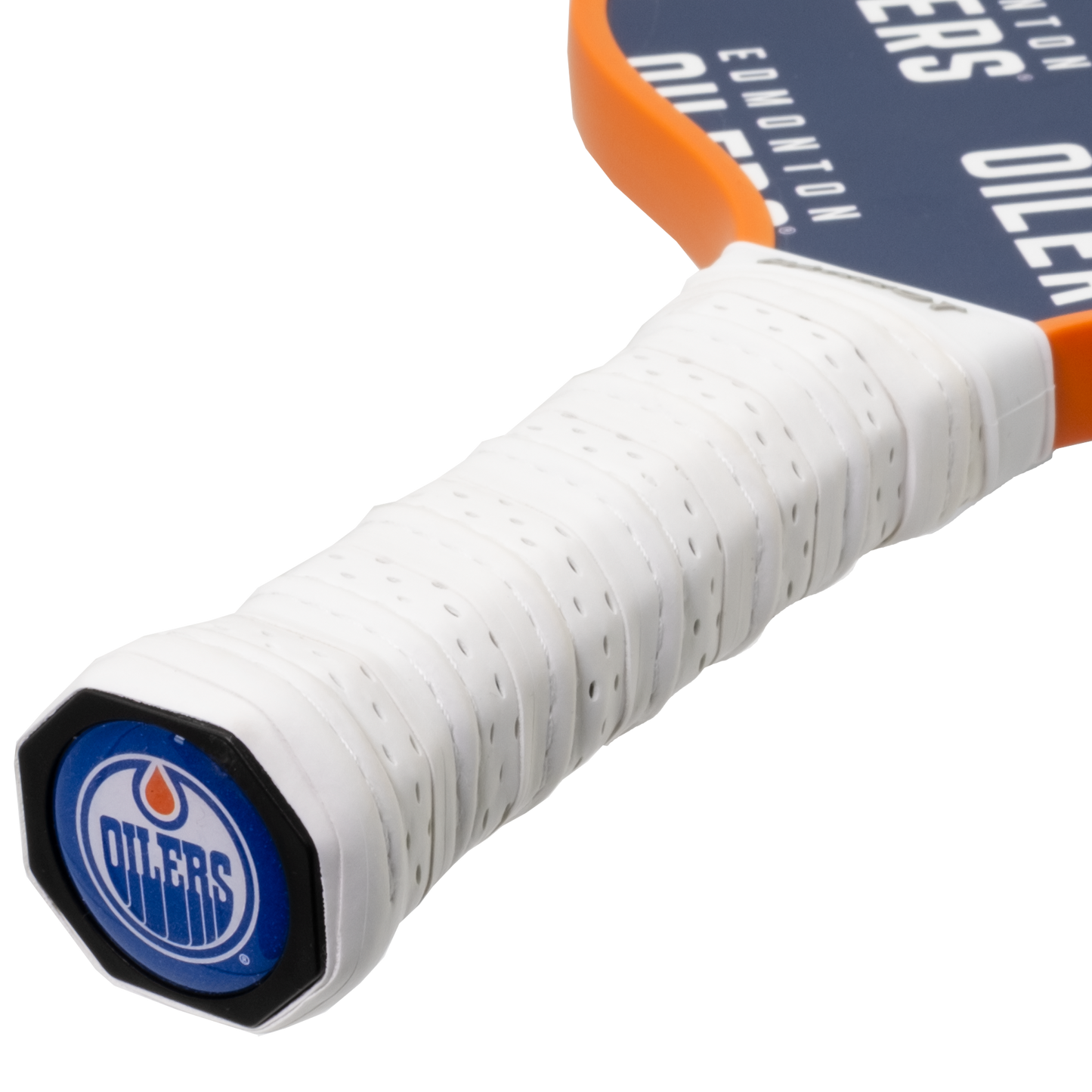 Edmonton Oilers pickleball paddle handle logo
